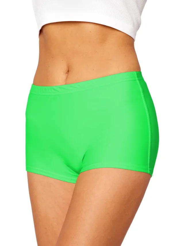 Merry Style HI-Leila Dames Zwembroek - Zwemshorts - Bikinibroekje - Elastische tailleband - Polyamide & Elastaan - Neongroen (7154) - 44