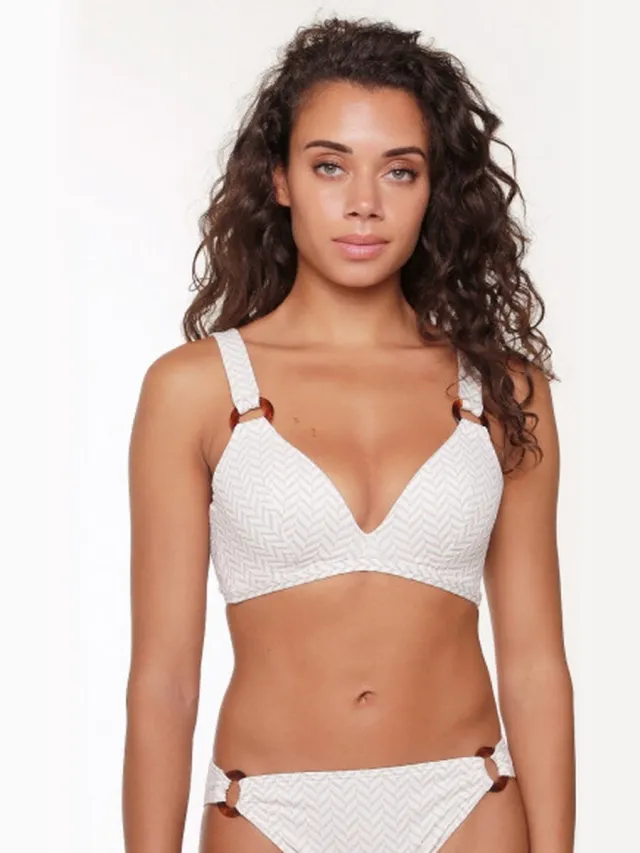 LingaDore Voorgevormde Triangel Bikini Top - 6519TB - Fishbone print
