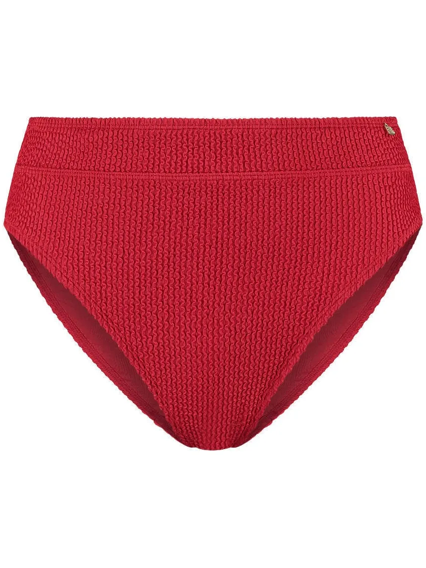 Beachlife high waist bikinibroekje met textuur rood, foto 2