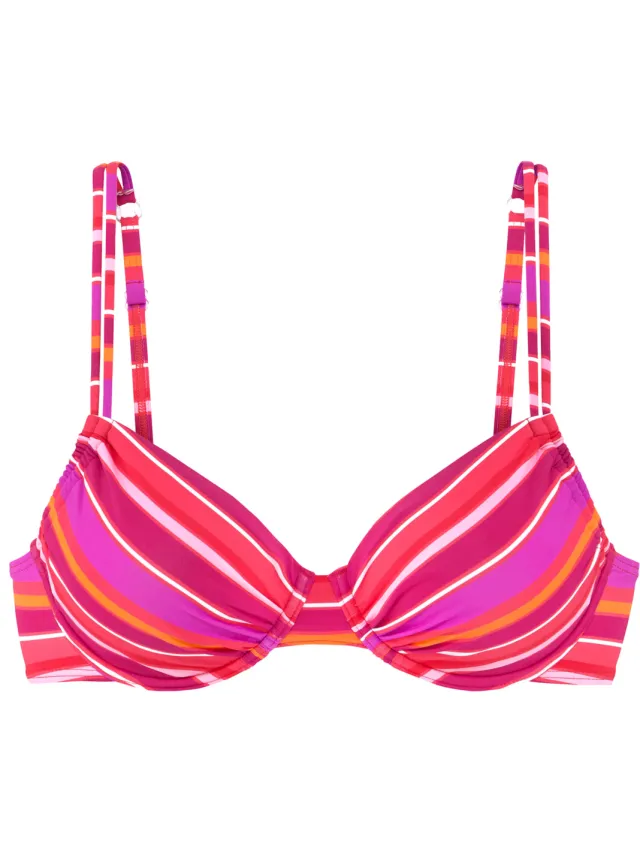 beugelbikinitop roze gestreept pink bedrukt