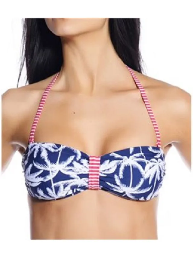 Esprit Sunset Beach - gewatteerde bandeau bikini top navyblauw - maat 36 /
