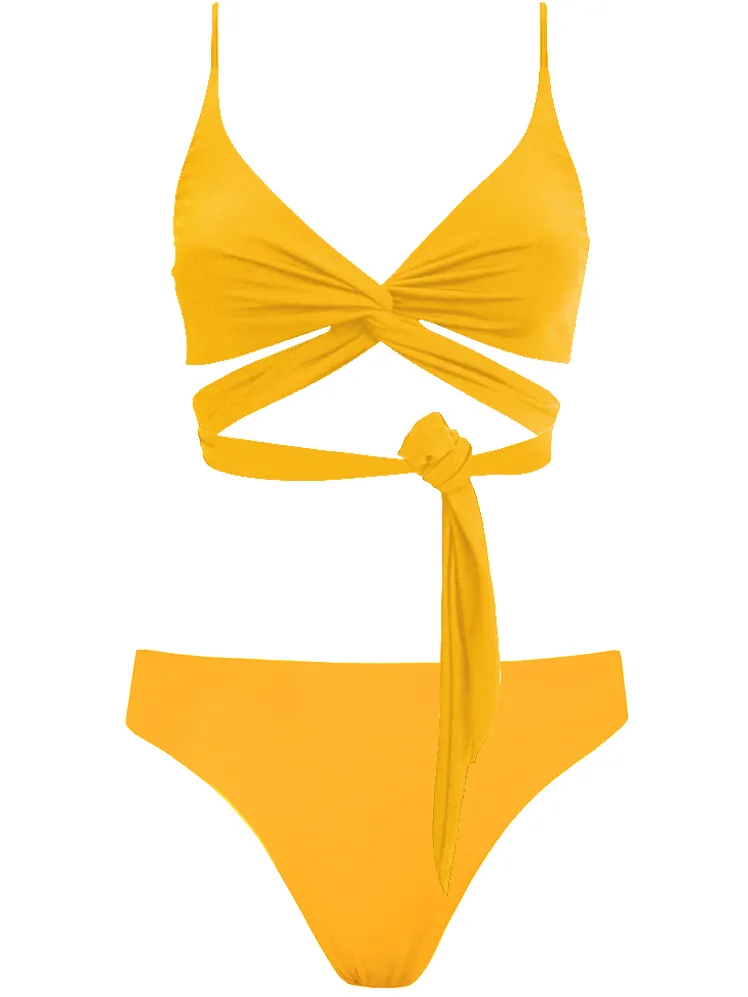 Anekdot dames vegan Bikiniset Lin Skyline Slim Geel