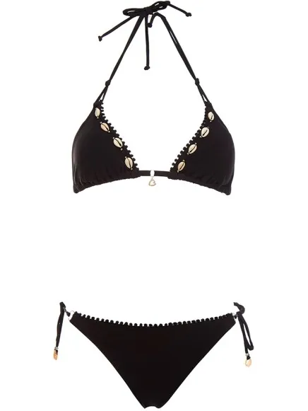 banana moon Bikinibroekje met vetersluiting, model 'DREA' Zwart