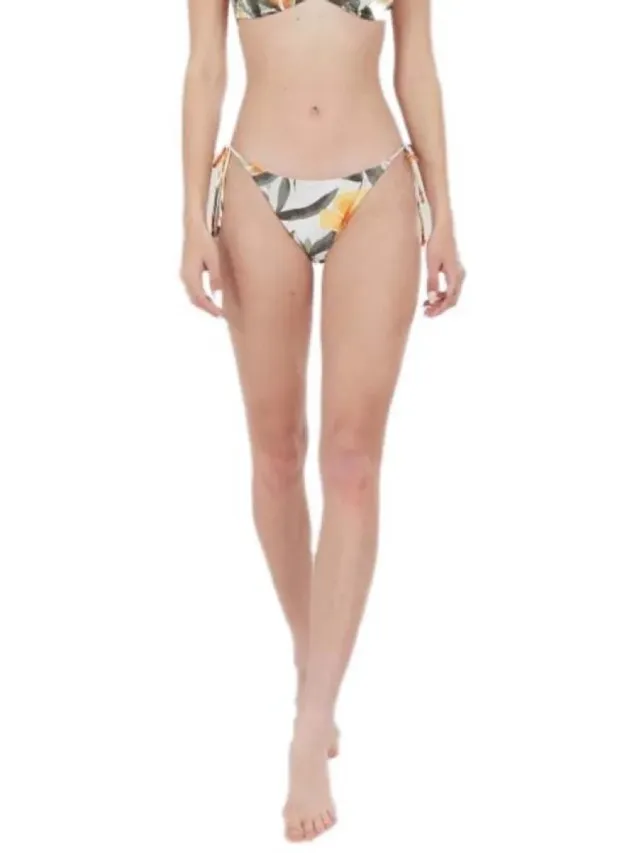 Fundango Innisfil Ii Tie Side Bikinibroekje Wit L Vrouw Tropical Green