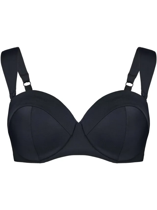 ESOTIQ Gia - Bikinitopje - Bardotmodel - Voor grotere cupmaten - Zwart