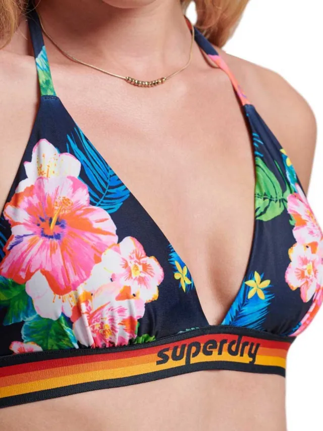 Superdry Vintage Logo triangelbikinitop - Dames - Badpakken Hibiscus Pop Navy