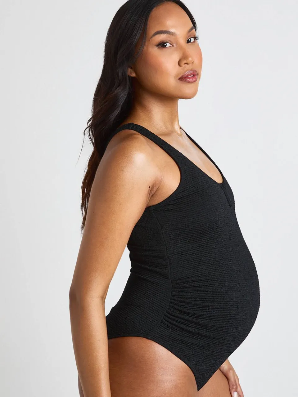 boohoo Dames Zwangerschaps Badpak Met V-detail zwart, foto 3