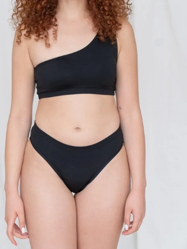 Lotties Period Mid-waist bikini - Menstruatie ondergoed Zwart