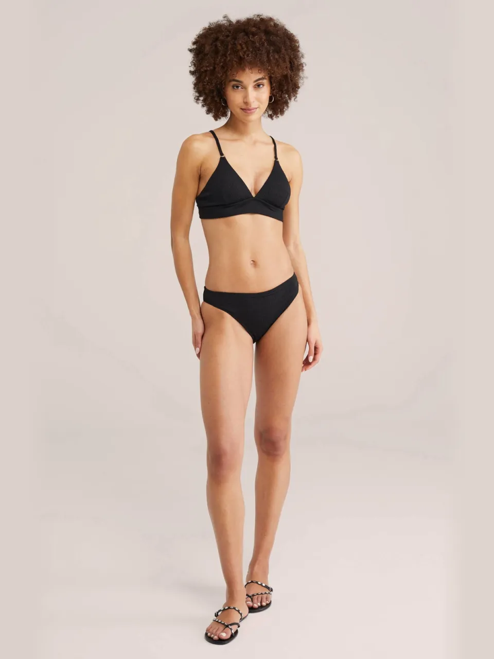WE Fashion bikinibroekje met textuur zwart, foto 3