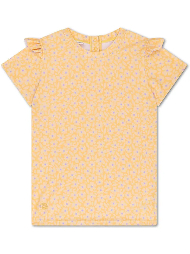 Swim Essentials Zwemshirt - Korte Mouwen - Geel - Florish - 146/152