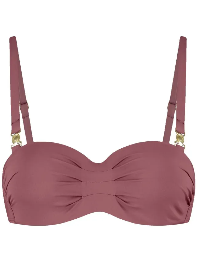 Cyell Wild Ginger strapless bandeau bikinitop donkerroze, foto 2