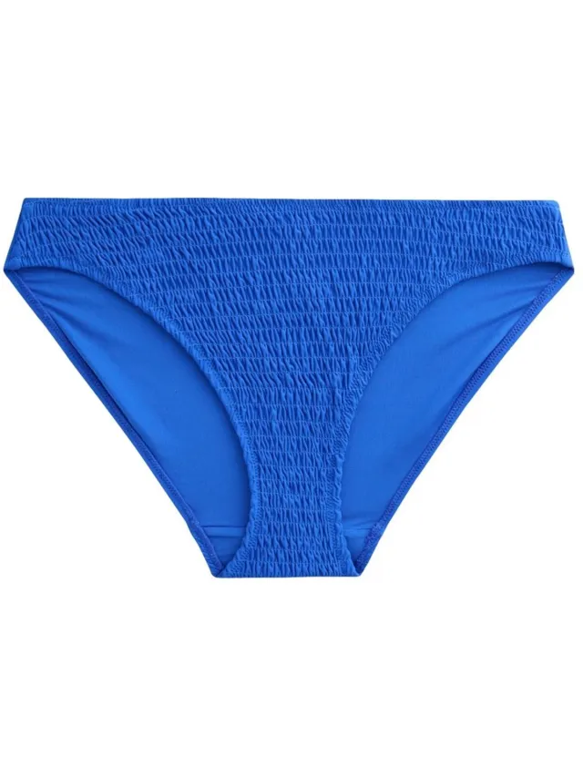 Next Dames - Bikinibroekje met plooien en hoge beenuitsnijding - Blauw Cobalt Blue