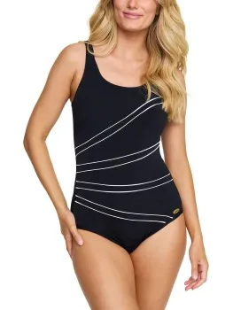Damella Keira chloorbestendig badpak donkerblauw Zwart,Roze,Blauw