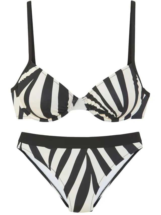 beugelbikini zwart crème, foto 2