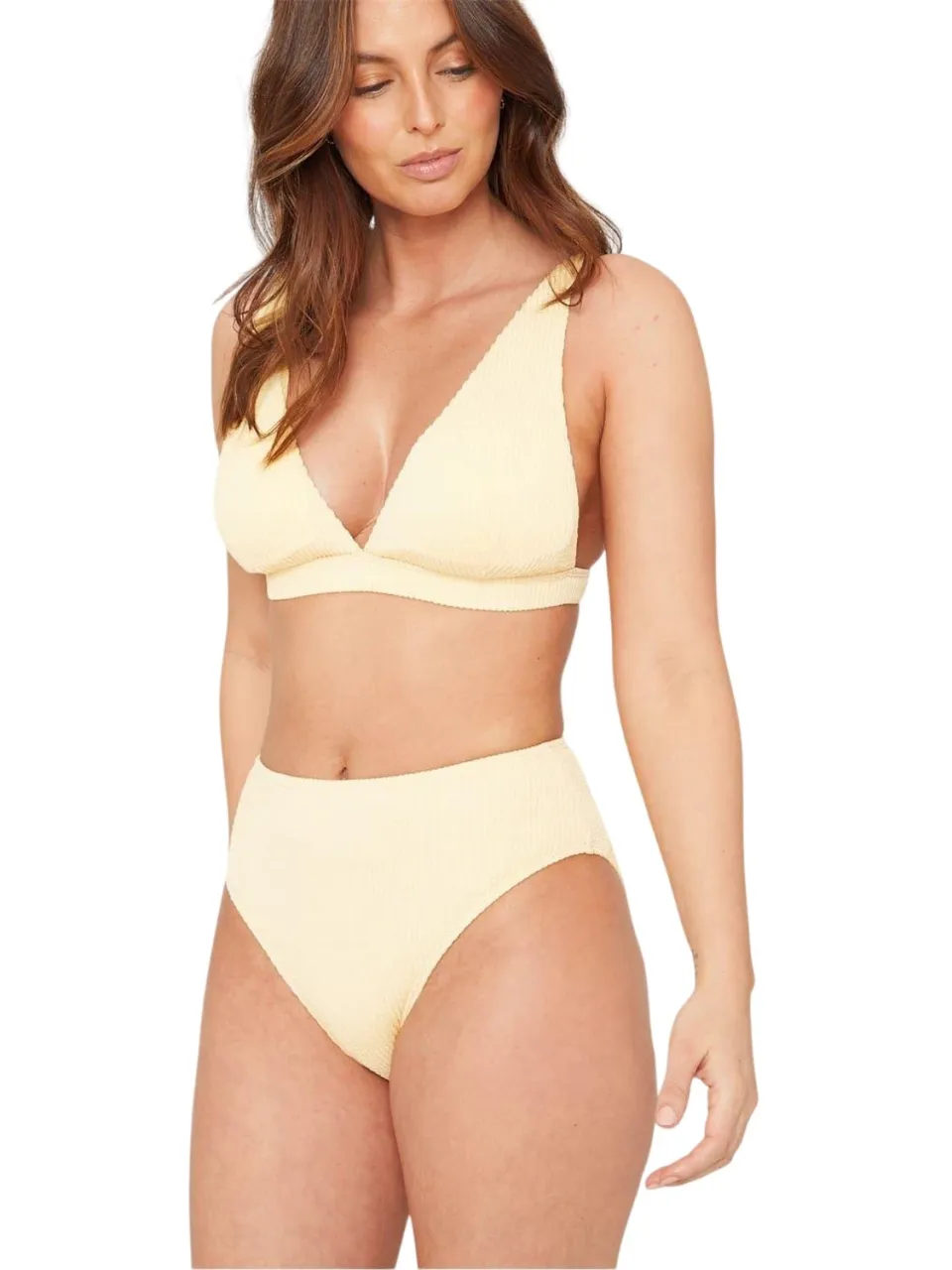Be You Bikinibroekje met textuur en hoge taille voor dames/dames (Citroen) geel, foto 2