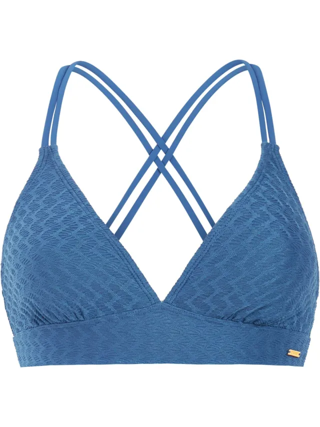 Protest MIXSuperas - Triangel bikini top Dames - Koordsluiting - Uitneembare vulling - Normale pasvorm - Blauw Gladio Blue