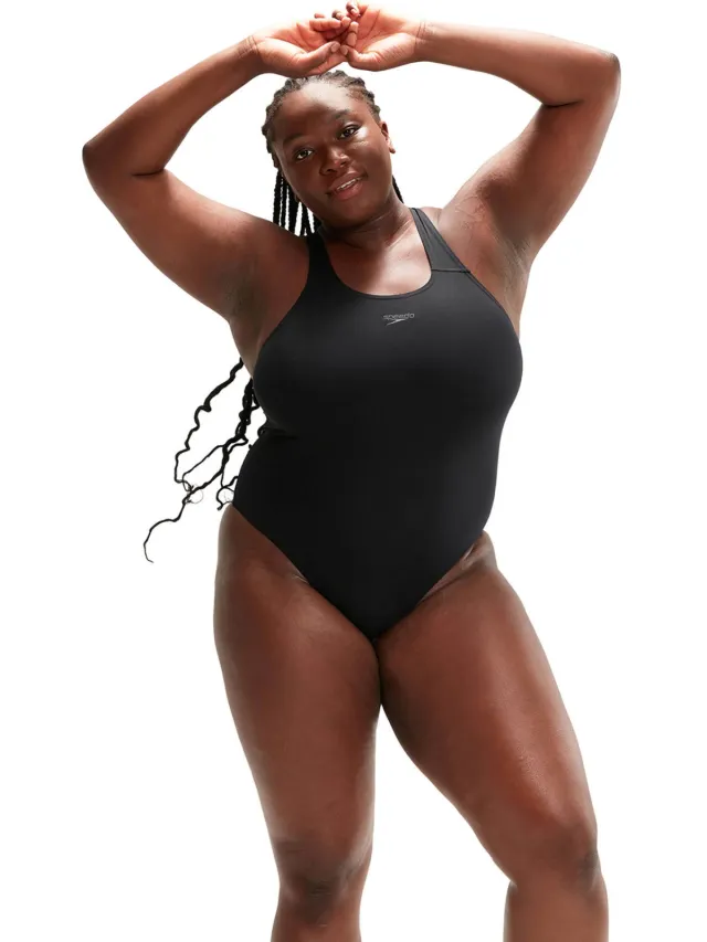 Speedo Endurance+ Medalist plussize badpak zwart