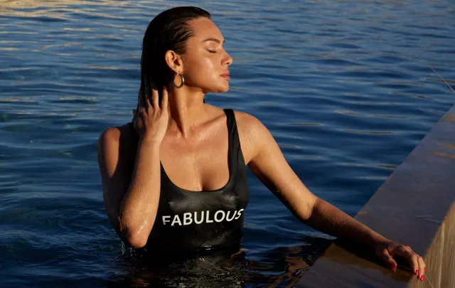 Sapph Niet-voorgevormde badpak - Dubbel gevoerd - Fabulous - Zwart - 42