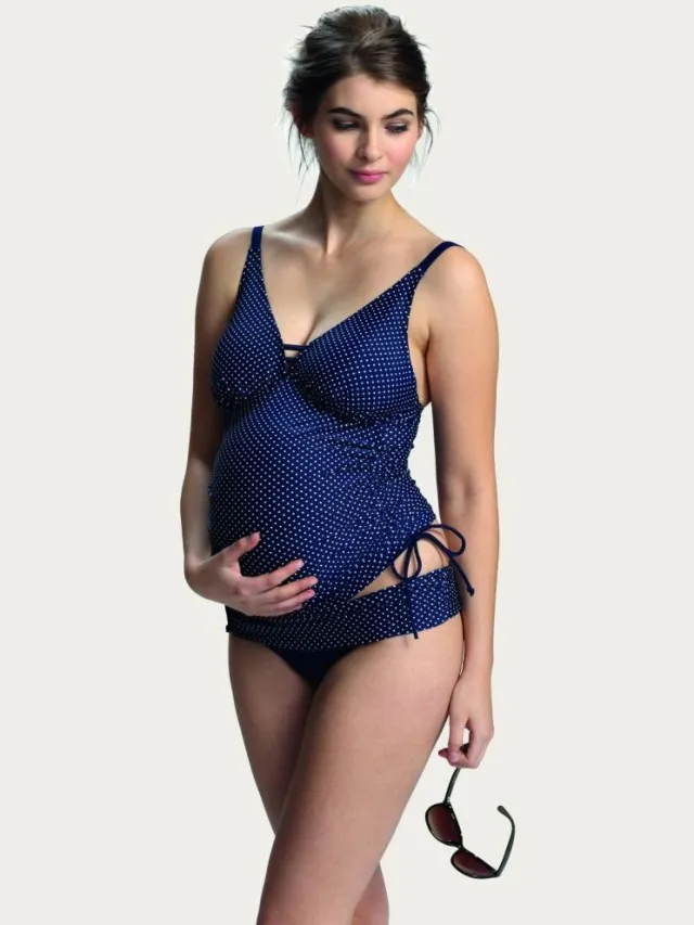 Petit Amour Ava zwangerschapstankinitop blauw wit