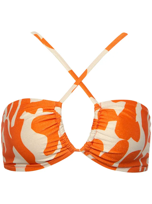 Lisca Aswan bandeau-bikinitop oranje