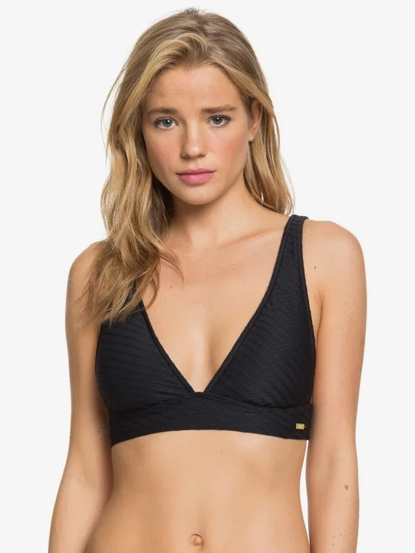 Roxy XL - Golden Breeze - Langere Triangel-Bikinitop voor Dames Zwart