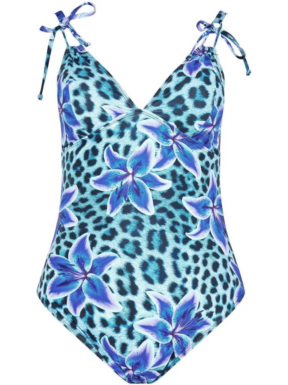 Yours Blauw Badpak Met Bloemenstrik, Bloemenprint En Dierenprint-64, foto 4