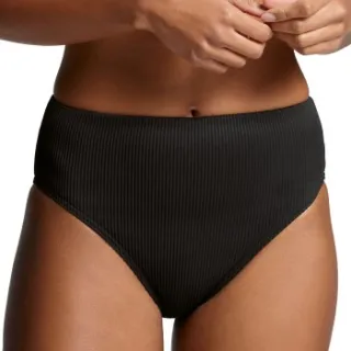 Puma Swim ribbed high waist bikinislip zwart
