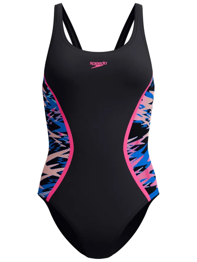 Speedo Hyperboom Splice Muscleback badpak zwart