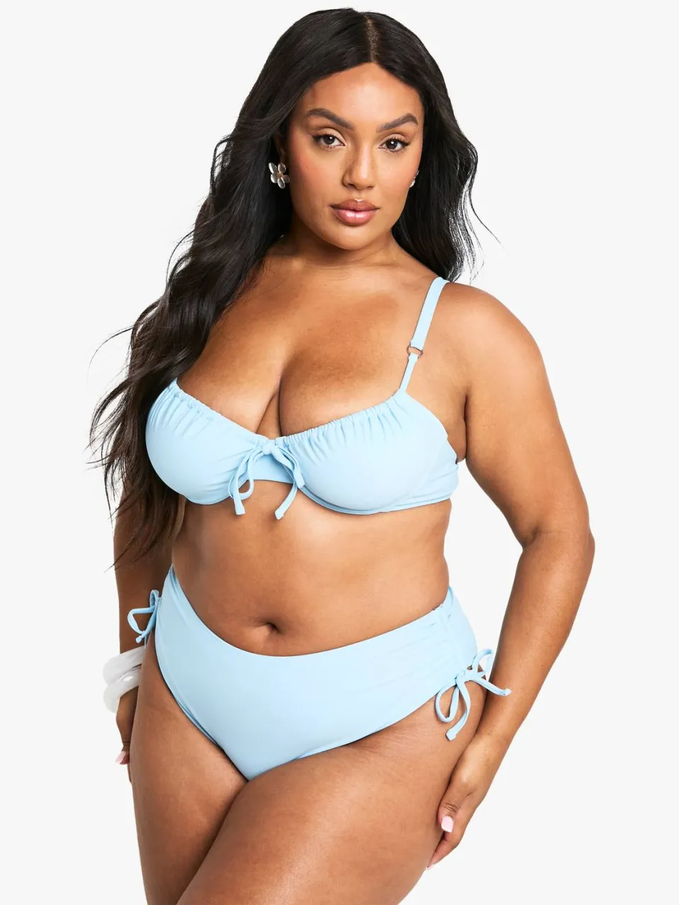 boohoo Dames Plus Bikini Top met beugels Babyblauw
