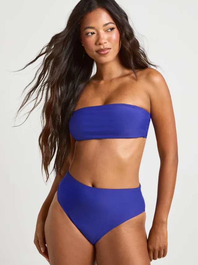 boohoo Dames Essentials Hoge Taille Bikinibroekje Violet