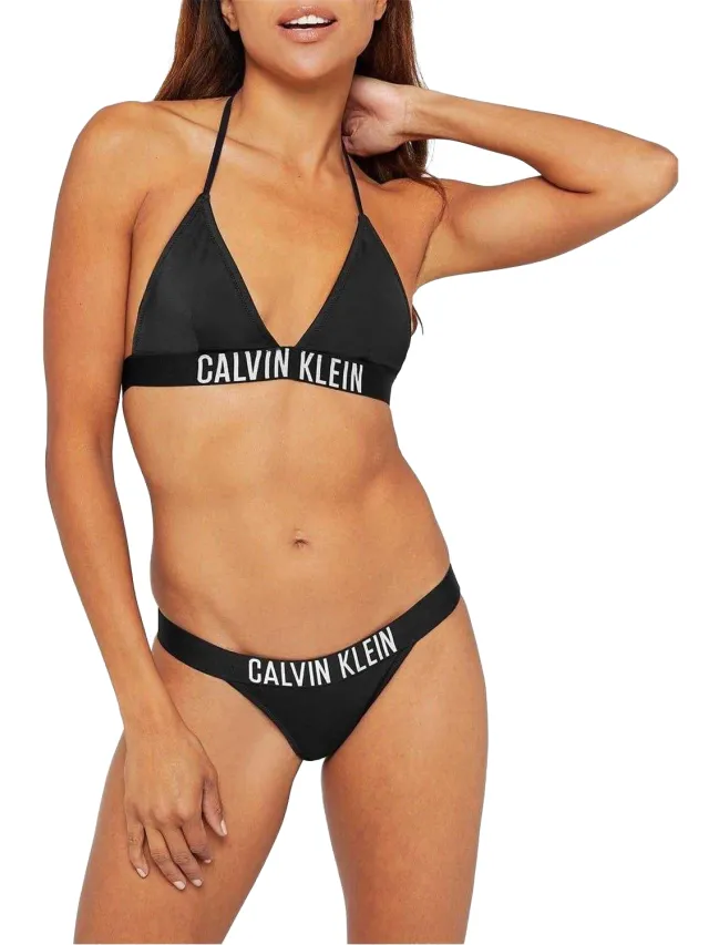 Calvin Klein Bikinitop met driehoekige cups voor dames (Zwart)