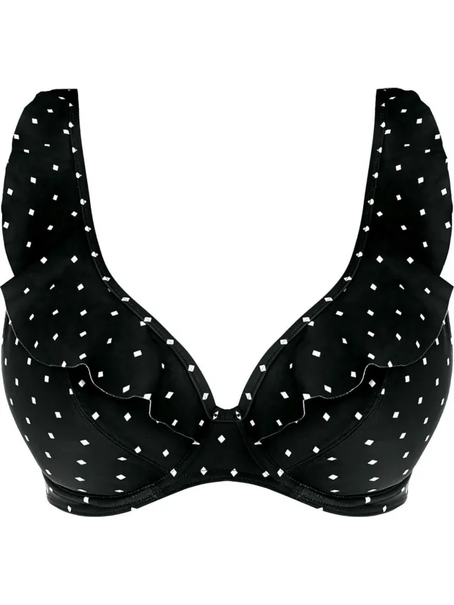 Freya Jewel cove high apex bikini top - Maat 70F (EU) Zwart Wit