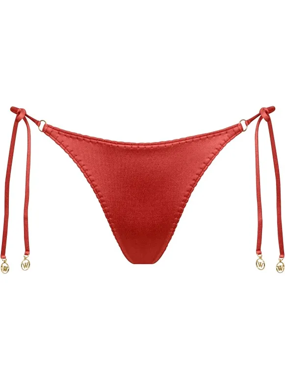 WATERCULT Women's Crafted Essentials Bikini Bottoms No. 676 - Bikinibroekje, rood