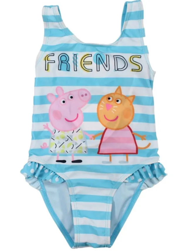Peppa Pig badpak - blauw - Peppa Friends zwempak