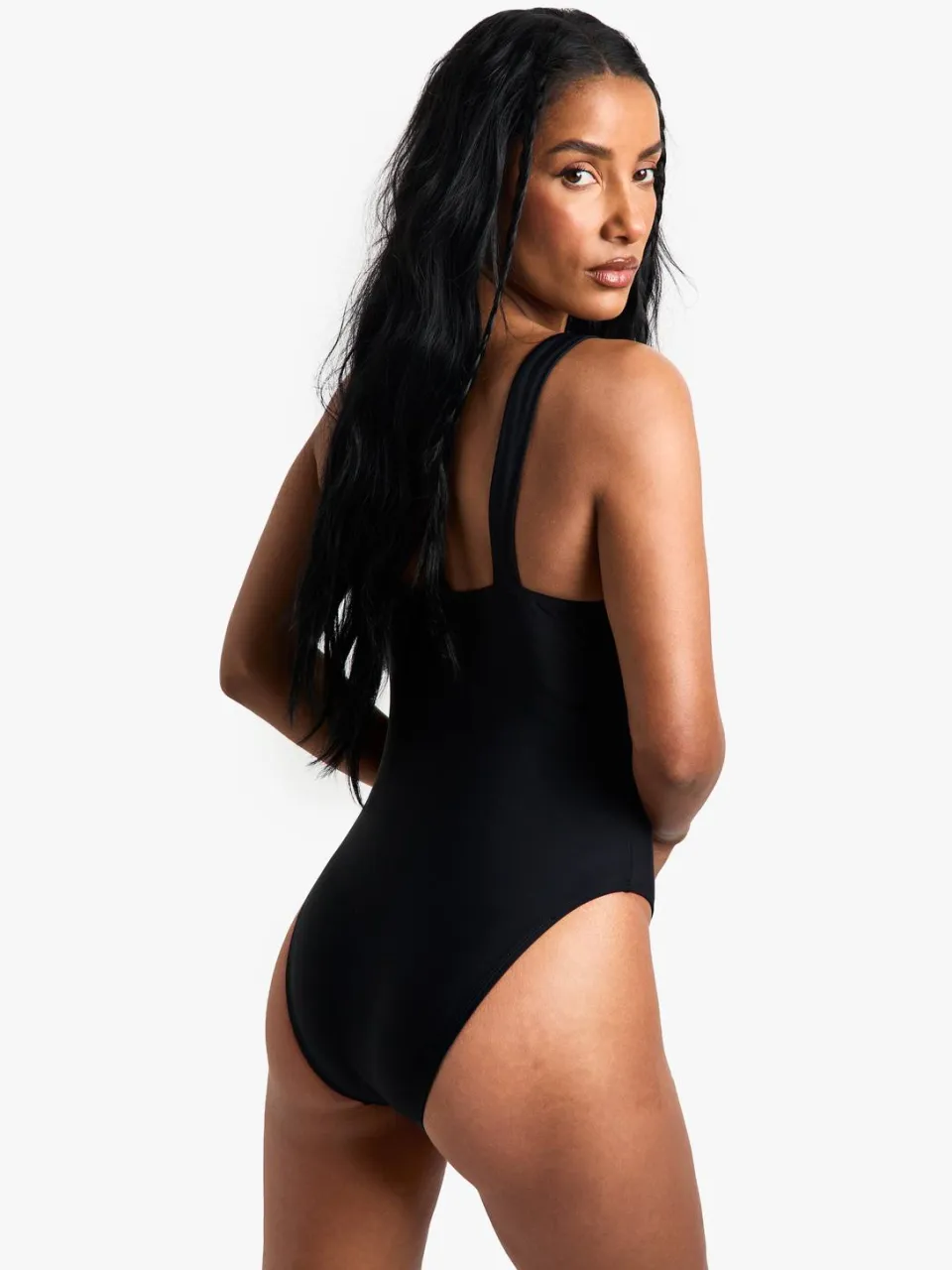 boohoo Dames Petite Swimwear Essentials Balconnet Badpak zwart, foto 2