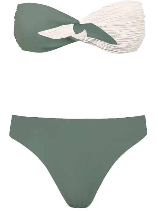 Anekdot dames vegan Bikini Set Taijitu Slim Saliegroen Lichtgroen