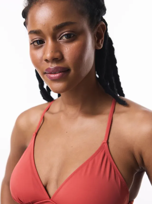 Penti Effen Gebreide Bralette Bikini Top donkerrood, foto 2