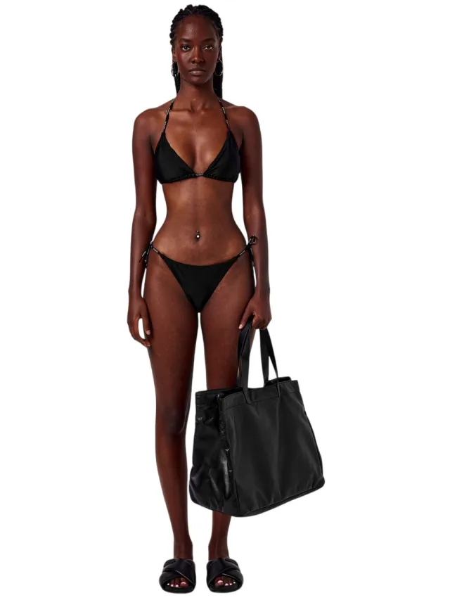 Hugo Boss Dames-bikinitop met driehoekige vorm van puur materiaal (Zwart)