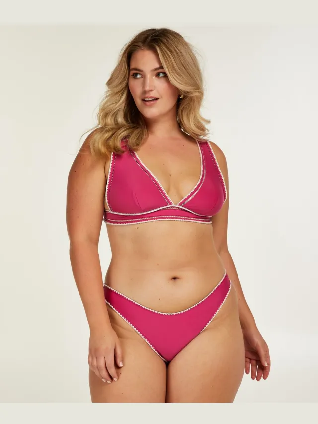 Hunkemöller Dames Badmode Hoog uitgesneden bikinibroekje Maya - Roze