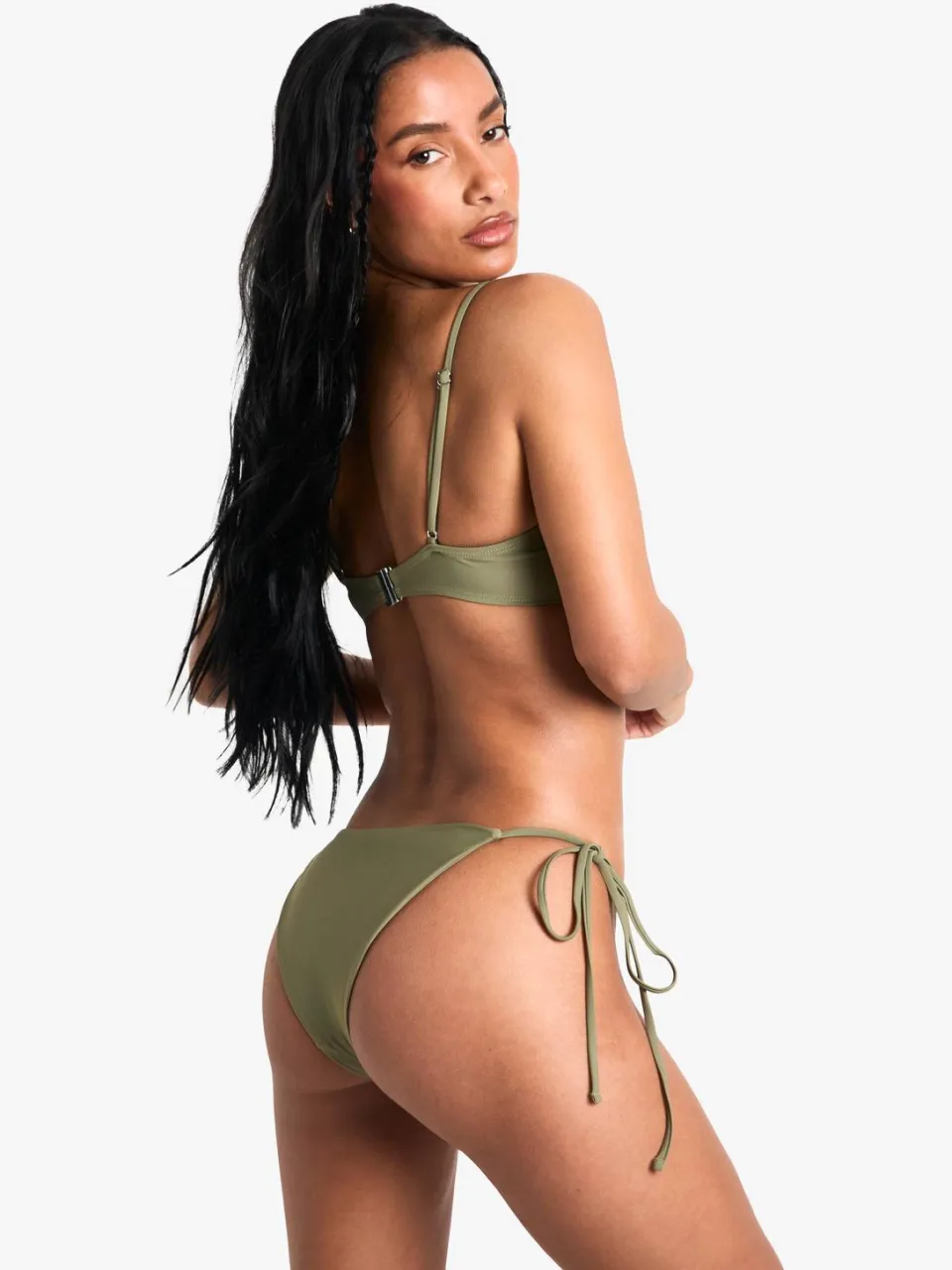 boohoo Dames Zwemkleding Essentials Onderbeugeld Bikinioberstuk kaki, foto 2