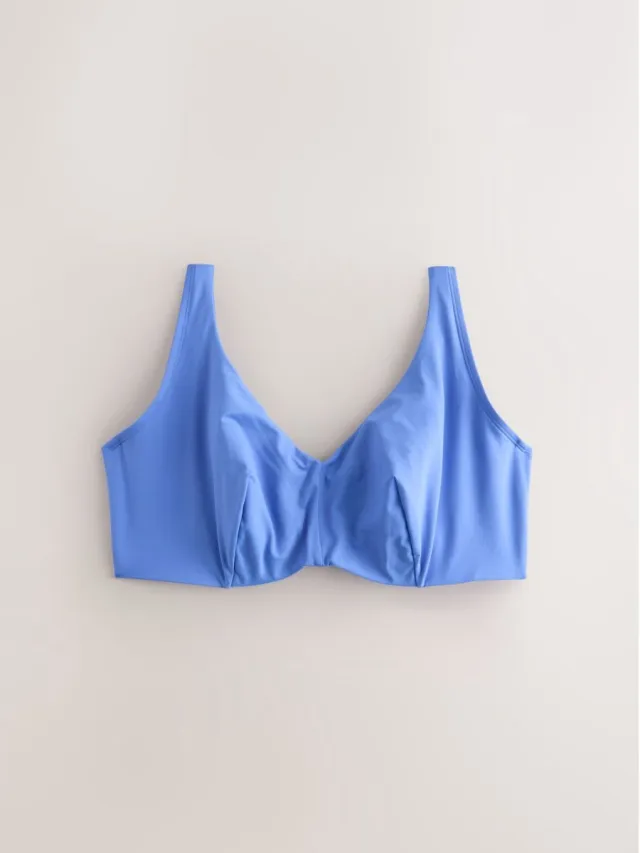 Next Dames - Cropped bikinitop in-K, met beugel voor ultieme ondersteuning - Blauw Cornflower Blue