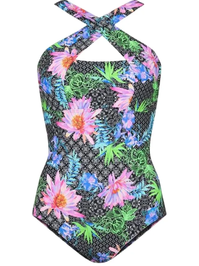 Zoggs Dames Mystique All-Over Print Badpak (Multikleur) Groen