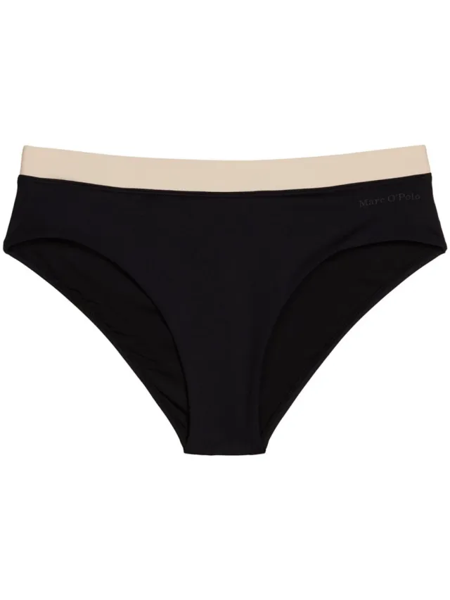 Marc O'Polo Bikini slip met labelopschrift model 'CONTRAST BINDING PANTY' zwart, foto 2