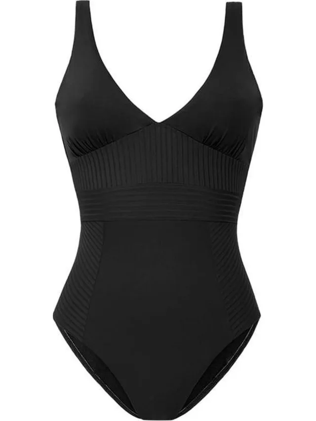Cyell Maat 75B Caviar Badpak met V-hals Zwart