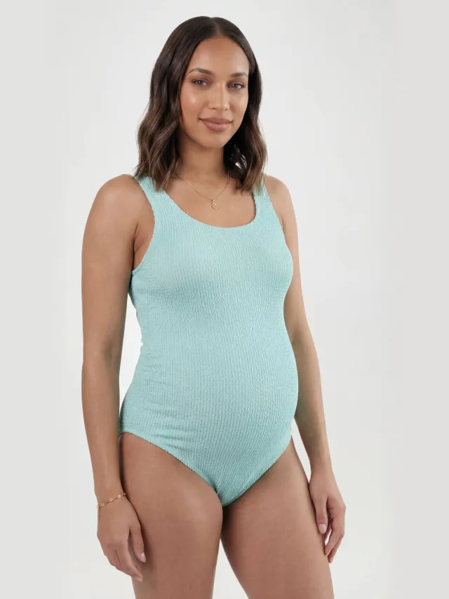 boohoo Dames Zwangerschaps Badpak Met Crinkle Structuur En Vierkante Halslijn munt, foto 3