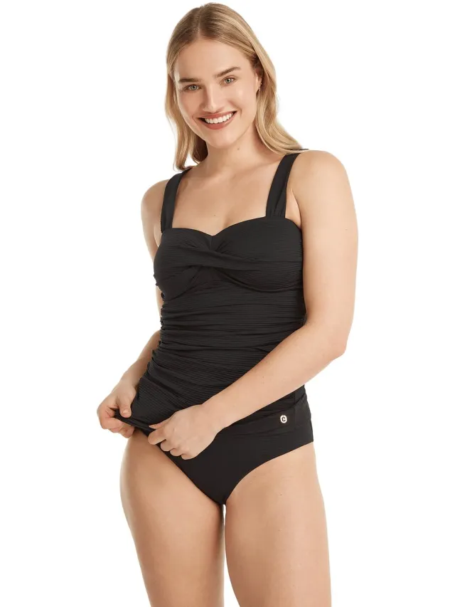 Ten Cate twisted tankini top zwart voor Dames black