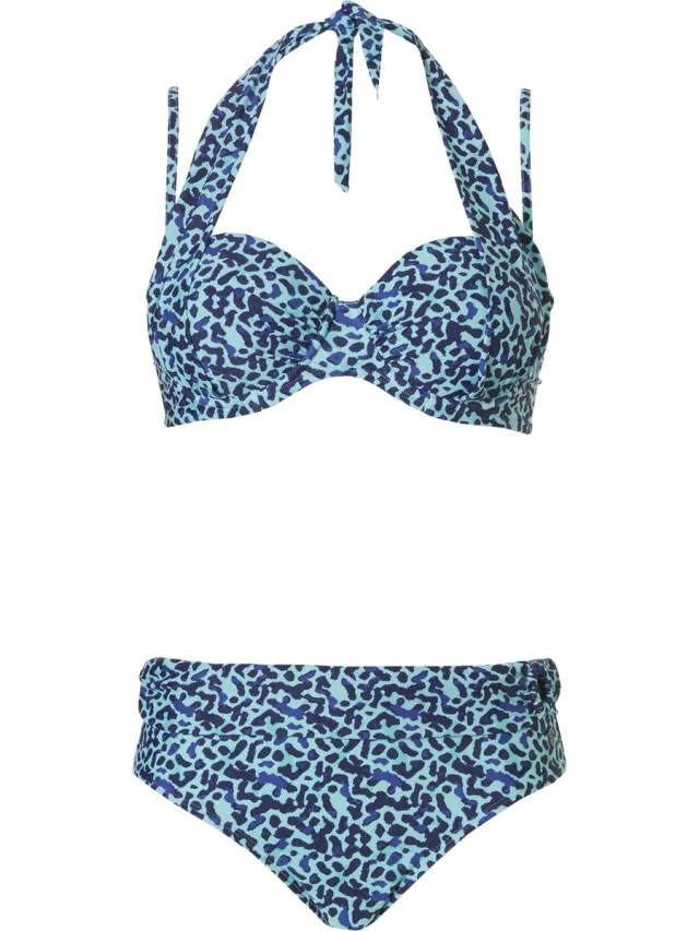 Pastunette Dames Bikini Pastunette - Aqua leopard Blauw