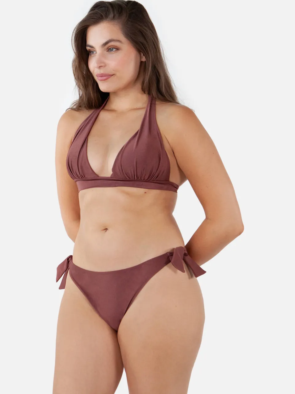 Barts Isla voorgevormde triangel bikinitop donkerbruin, foto 3