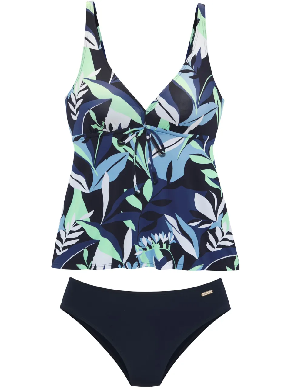 beugeltankini blauw mint bladerprint, foto 2