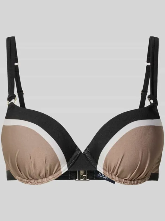 Joop! Bikinitop in colour-blocking-design zwart, foto 2